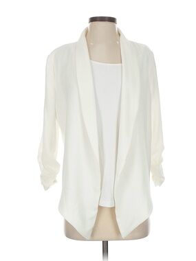 Open-Front Cream Blazer Jacket
